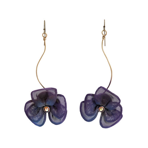 Pansy mesh drop earrings by Sarah Cavender